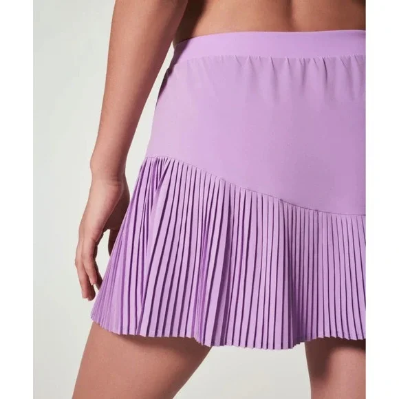 Spanx Yes Pleats Skort Athletic Tennis Golf Skirt Shorts Women's Medium Lilac - Picture 2 of 6